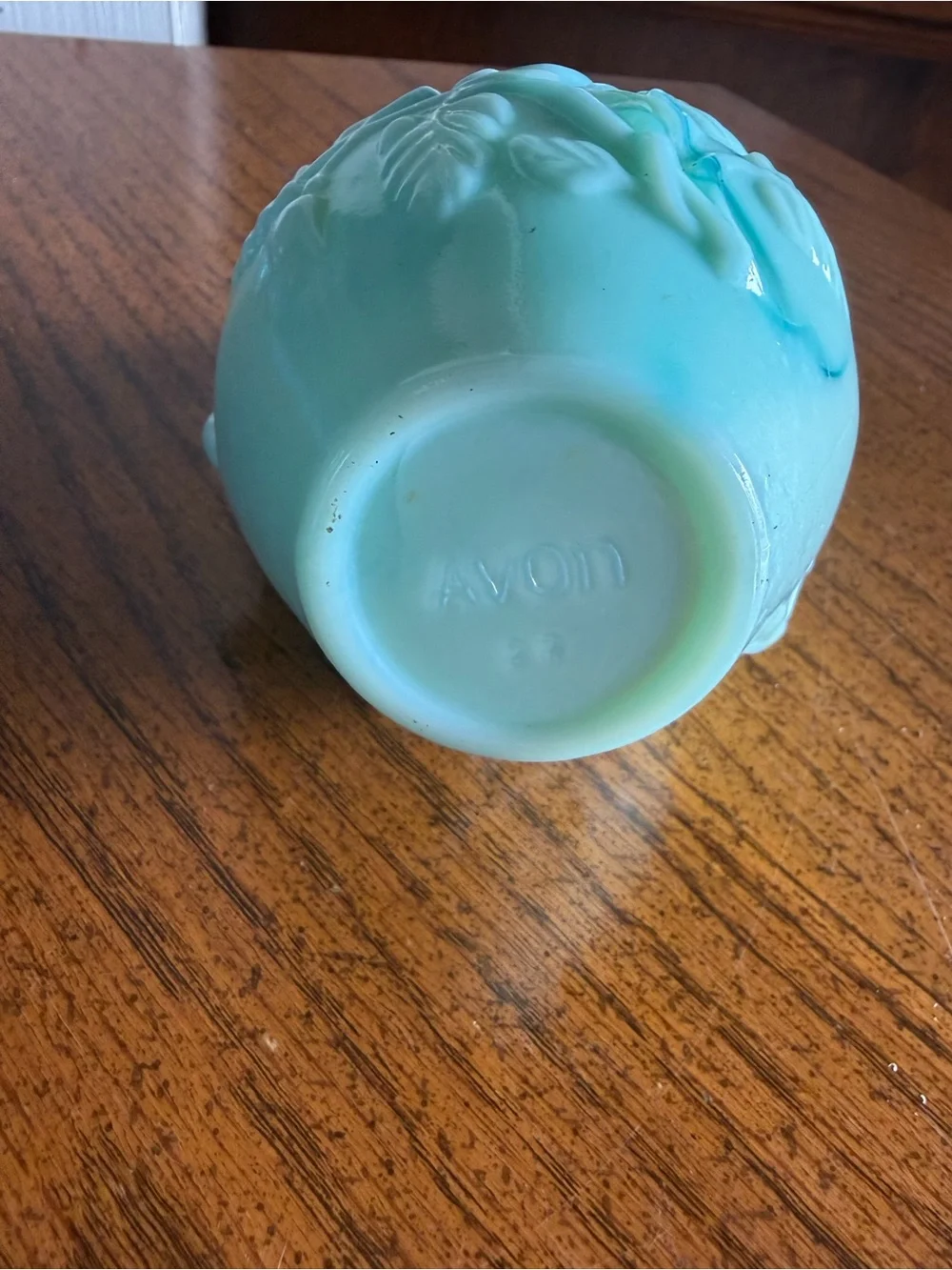 Vintage Avon Jadeite Milk Glass Rose Pitcher